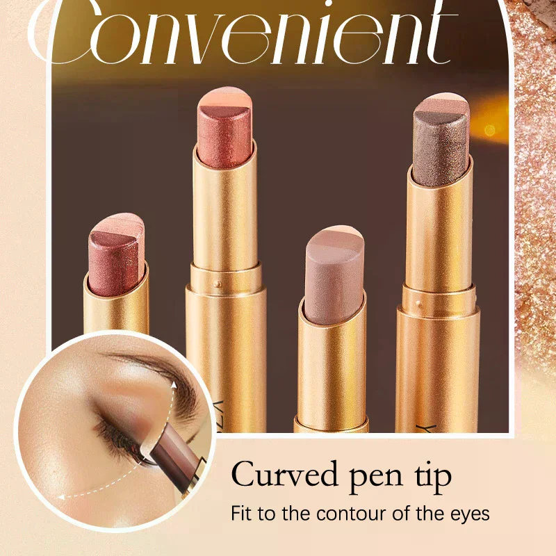 Three Color Gradient Eyeshadow Stick Glitter Highlight Shadow Pen Eye Makeup Waterproof Lasting Fine Shiny Eye Shadow Beauty