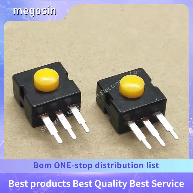 5PCS/LOT LED high-intensity flashlight switch one open and one closed side 3-pin power button switch accessory 12X12MM