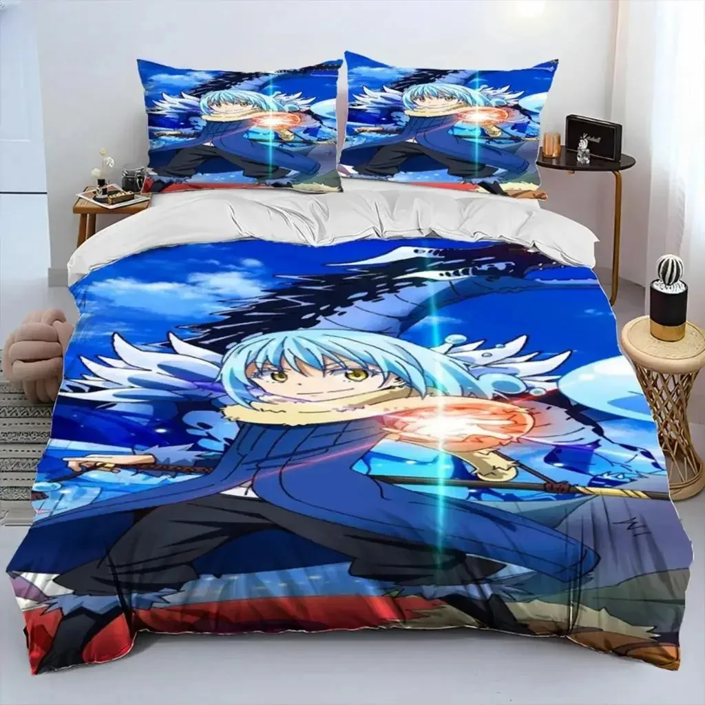 I Got Reincarnated As A Slime Anime Comforter Bedding Set,Duvet Cover Bed Set Quilt Cover Pillowcase,king Queen Size Bedding Set