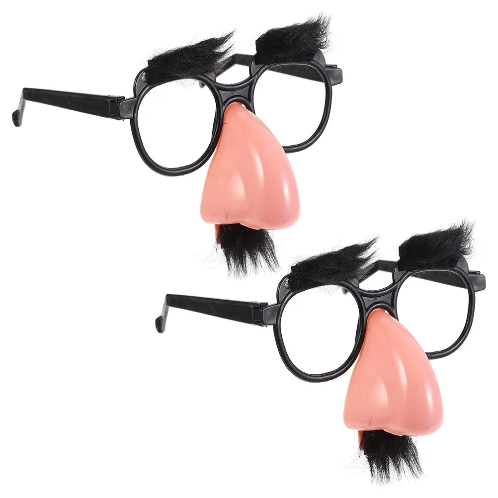 

2Pcs Mustache Glasses Funny Clown Eyewear Lightweight Comfortable Party Accessories Halloween Birthday Carnival Props