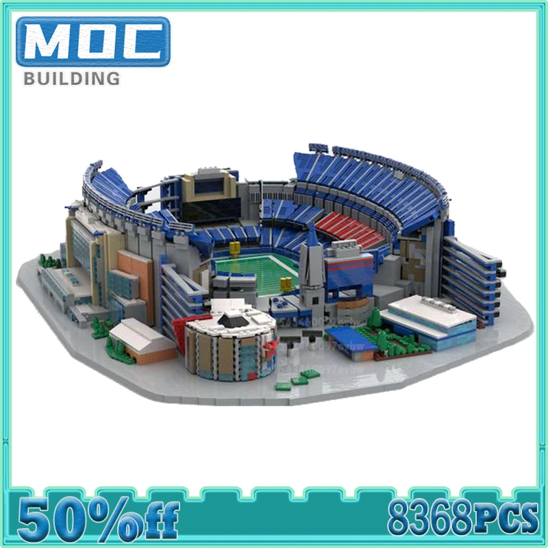 Moc Building Blocks New England Football Stadium Street View DIY Assemble Bricks Toys Architecture Childrrn Holiday Gifts