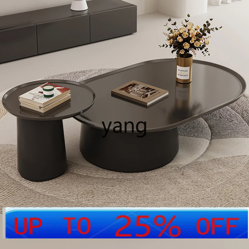 

LMMNordic coffee table TV cabinet combination modern simple living room home wabi-sabi wind round small apartment