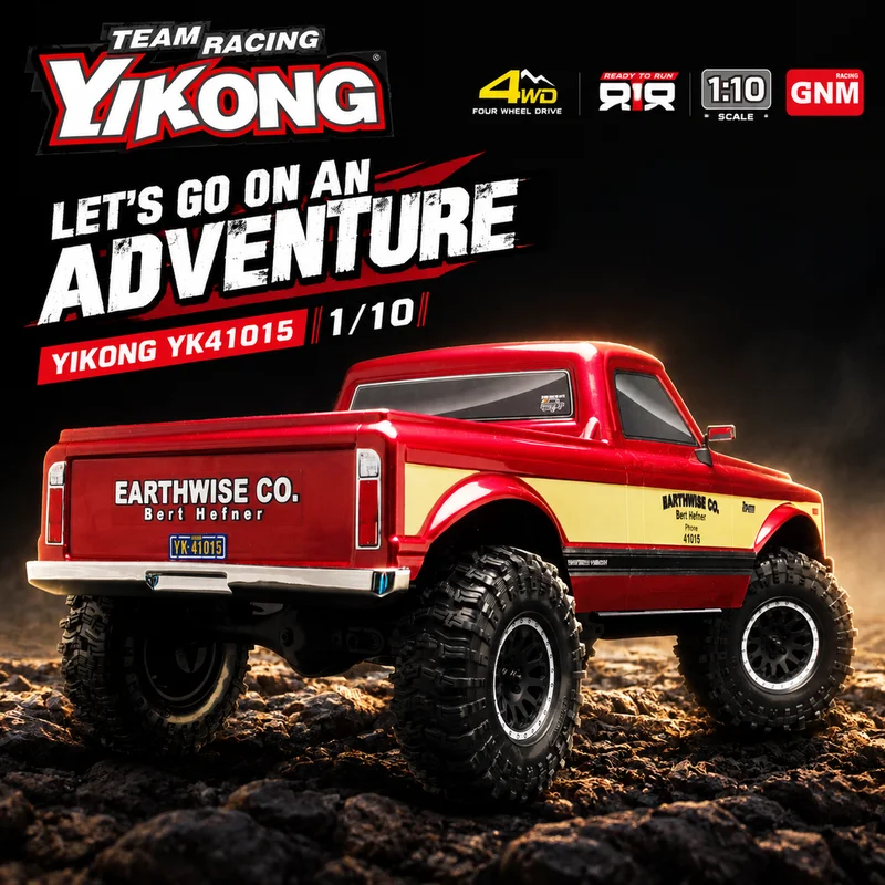 YIKONG YK41015 1/10 RC Crawler 4WD 2-Speed Front Rear Diff Lock Waterproof Off-Road Pickup Truck RTR Remote Control Car Toy Gift