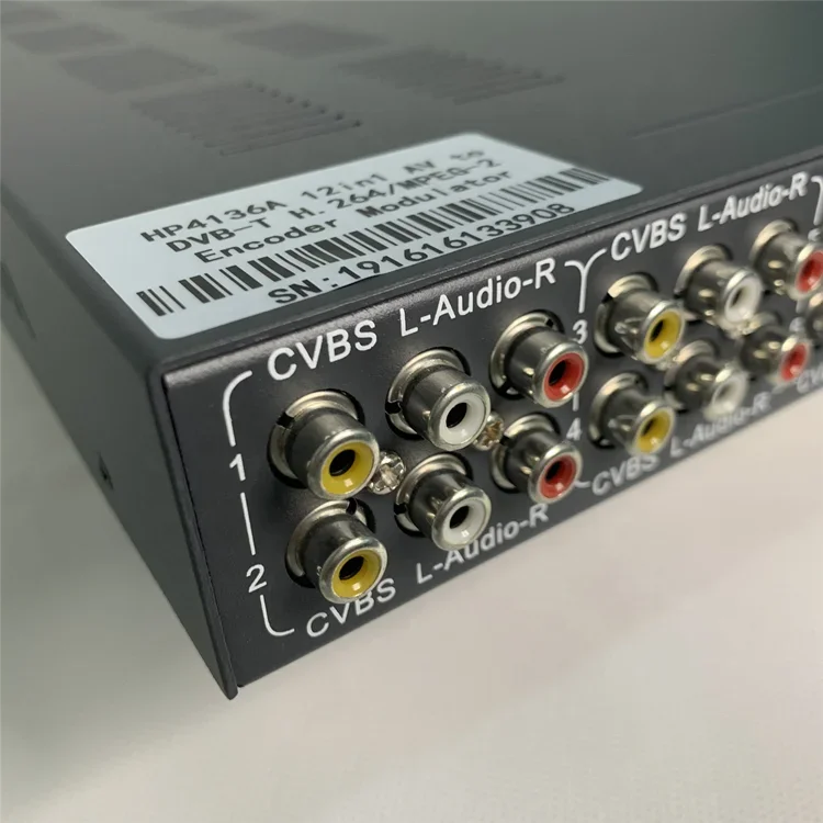 Digital TV 12 Channels H.264 Encoder modulator MPEG2 MPEG4 SD AV to DVBT Encoder Modulator