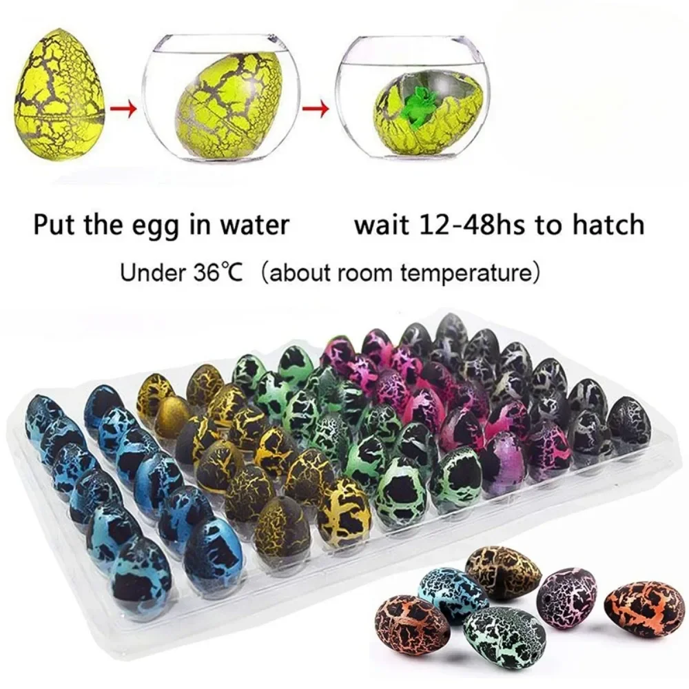 Ovos mágicos de dinossauro para crianças, Hatching in Water, Growing Dinosaur Egg, Criação de animais, brinquedos educativos, presentes infantis, 10pcs por conjunto