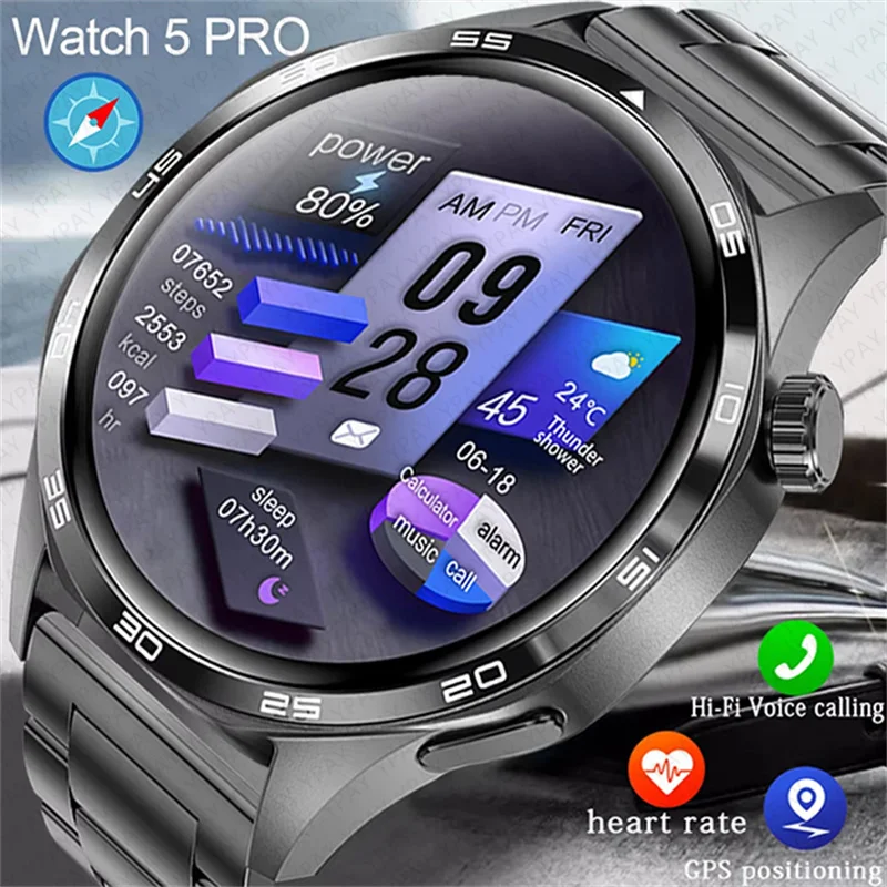 

For Huawei GT5 Pro New GPS Smart Watch Men AMOLED HD Screen Heart rate Bluetooth Call NFC IP68 Waterproof Healthy Smartwatch Man