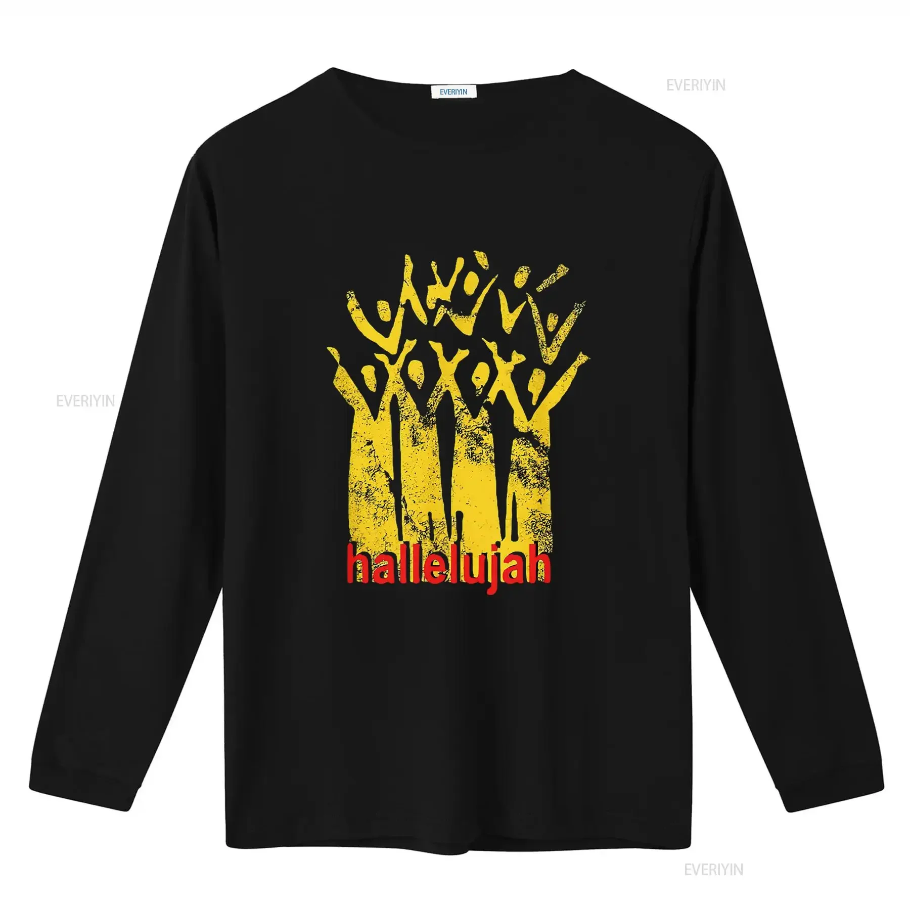 تي شيرت رجالي من Halleluah Gospel Choir Singer أبيض 4XL عتيق مغسول ملابس الشارع الشهير كاجوال ناعمة جرافيك للارتداء اليومي