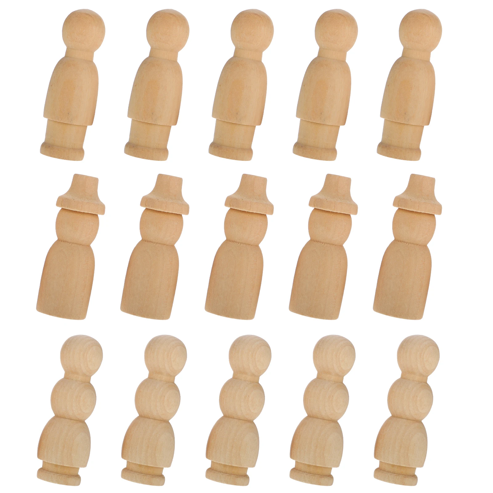

30Pcs Blank Wooden Figurines for Kids DIY Painting Craft Unfinished Wood Peg Creative Art Activity Home Decor