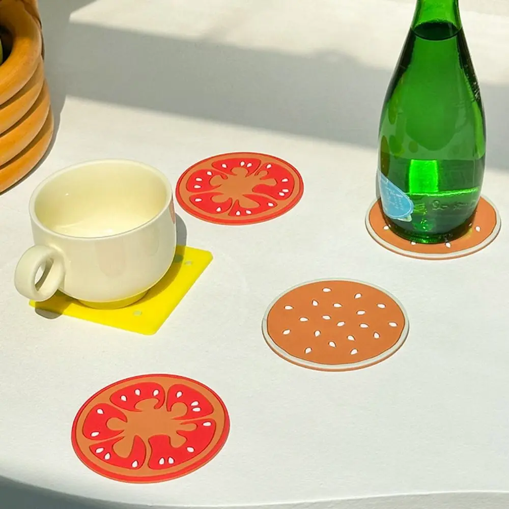 

6/9/12pcs Cute Hamburger Coaster Heat-resistant Anti Slip Insulation Mat Anti Scalding Creative Placemat Tea House