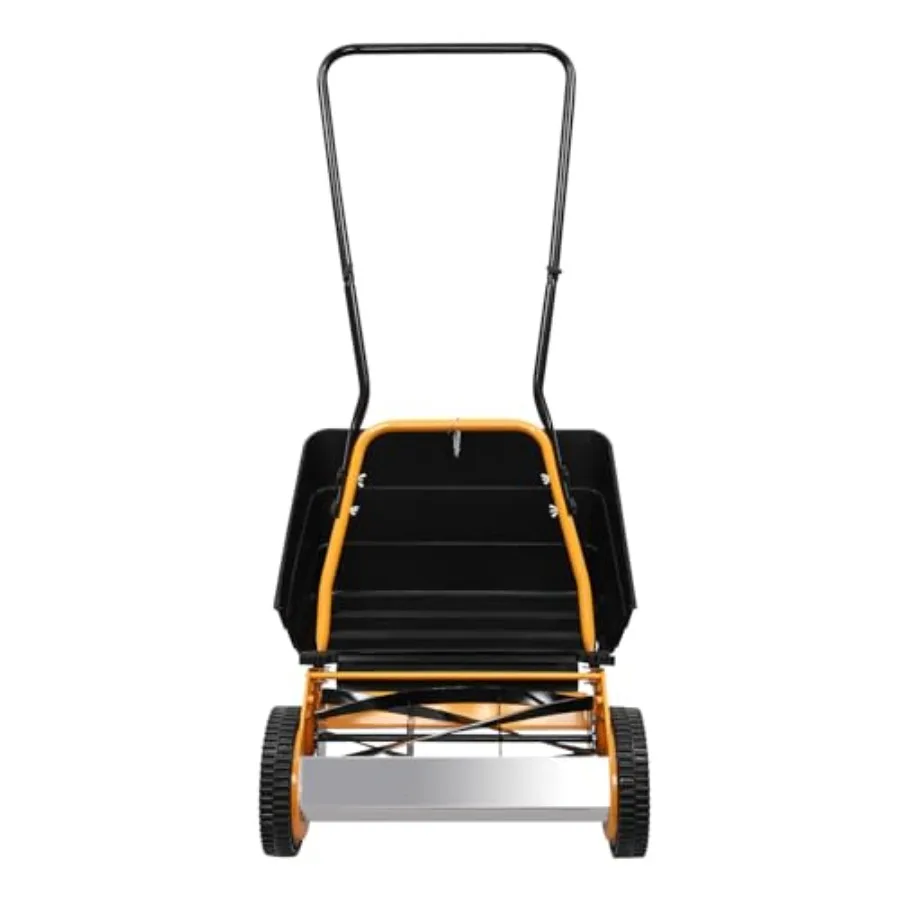 

Steel Push Lawn Mower with 4 Sharp Blades and Adjustable Cutting Height Detachable Grass Collector and Ergonomic Handle for Hom