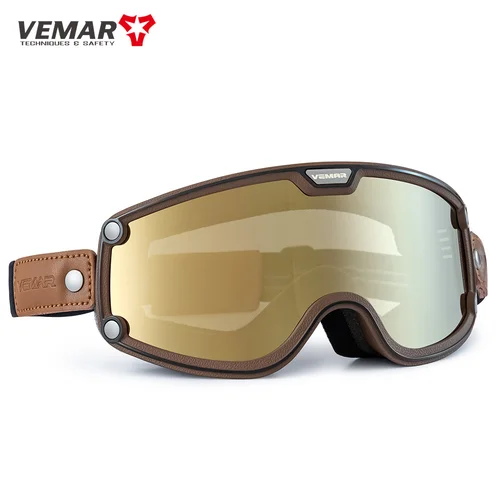 Imagen 1 del producto Gafas para casco de motocicleta, gafas de sol Retro para locomotora, ciclismo, a prueba de viento, antiarena, gafas universales todoterreno