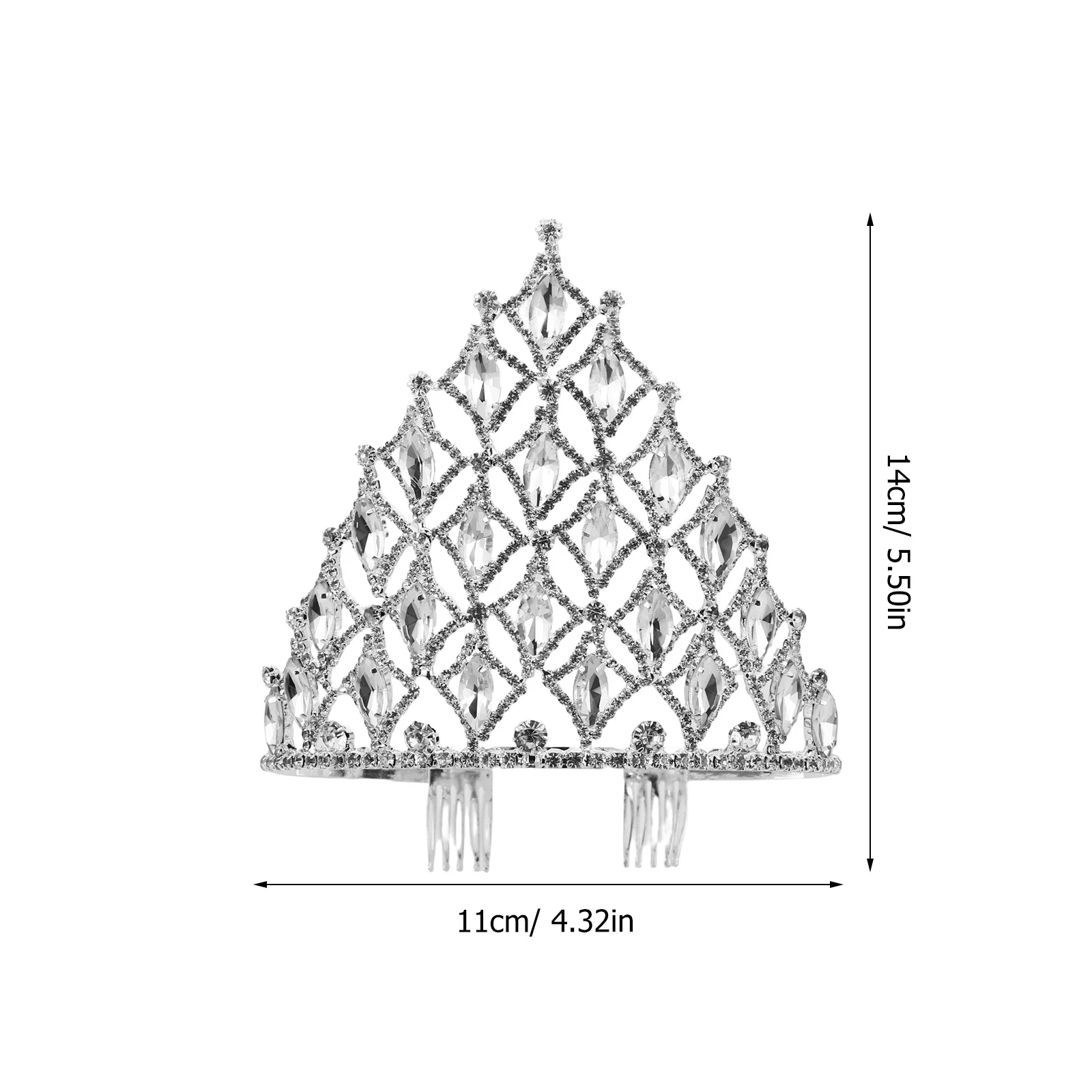 Exquisite Women Girl Tiara Crown with Comb Sparkling Rhinestone Headwear for Bridal Prom Party Wedding Birthday Vintage Hair