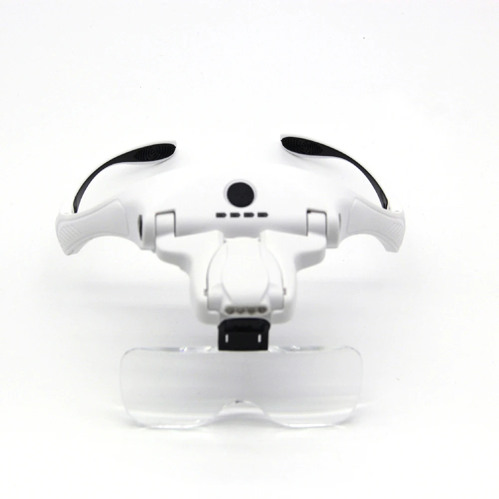 Head Mounted Optical Magnifier Eyeglasses USB Charging LED Watch Repair Magnifier Interchangeable Lenses for Jeweler Loupe Craft