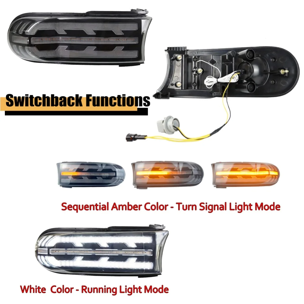 Switchback LED Car Front Headlight DRL Running/Driving Lights & Dynamic Flash Turn Signal Lights For Toyota FJ Cruiser 2007-2021