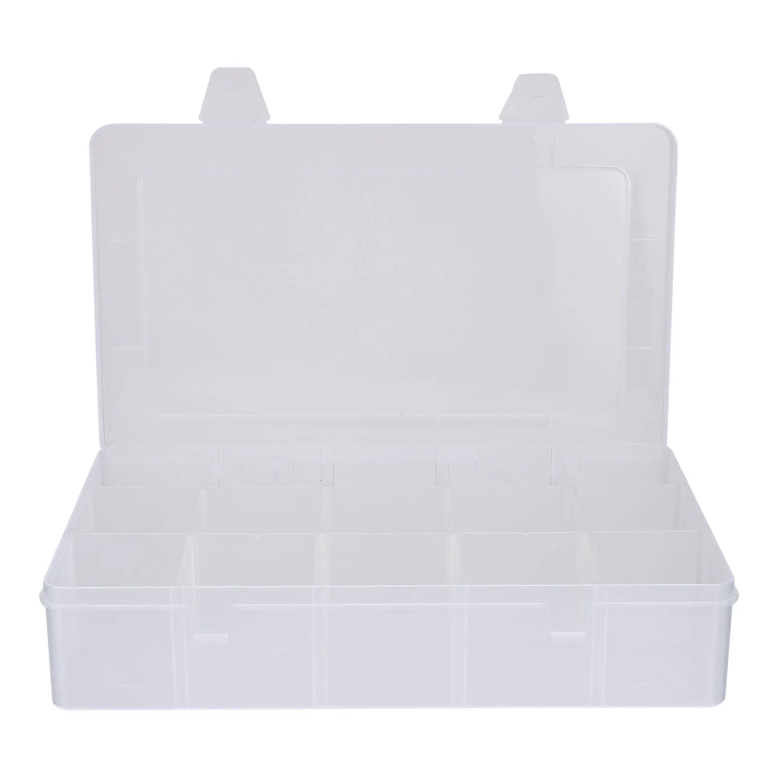 

15 Grids Transparent Plastic Jewelry Box Organizer Durable Safe Small Objects Storage Gift for Friends Family Compartment Box