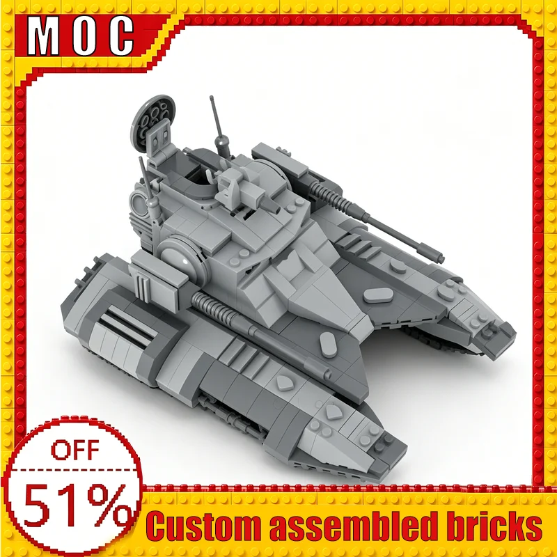 

790 Parts New Interstellar Armored Combat Tank Sci-Fi Assault Vehicle Blocks Model Boys DIY Assembly Toys Creative Learning Gift