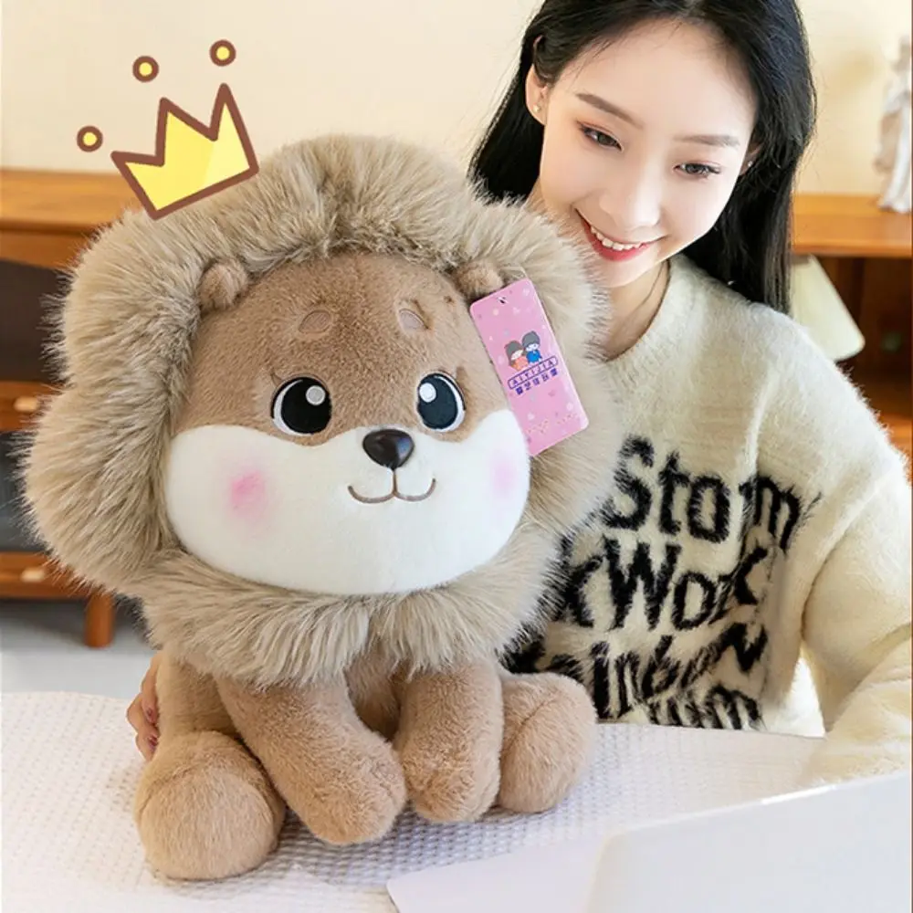 

PP Cotton Lion Plush Toys Soft Collection Stuffed Lifelike Lion Doll Comfortable Cartoon Forest Animals Stuffed Doll Kids Gifts