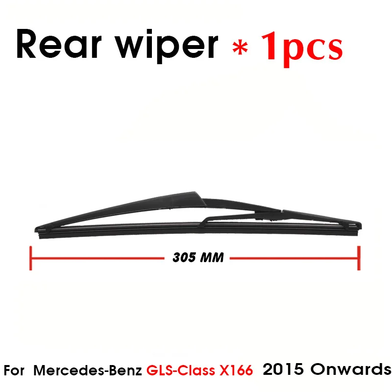 BEMOST Car Rear Windscreen Windshield Wiper Arm Blades Natural Rubber For Mercedes Benz GLS-Class X166 305MM 2015 2016 2017 2018