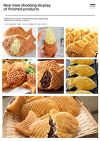 HomeWise Taiyaki Maker Fish Waffle Machine Fish Cake Baking Machine 6 Pcs Fish Ice Cream Waffle Maker 3000W Non-stick Pan 6
