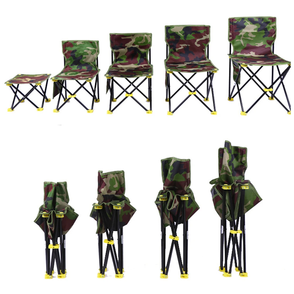 

Portable Folding Chair Outdoor Camping Fishing Lightweight Steel Frame Oxford Cloth Collapsible Travel Seat Small 33X33Cm Seat