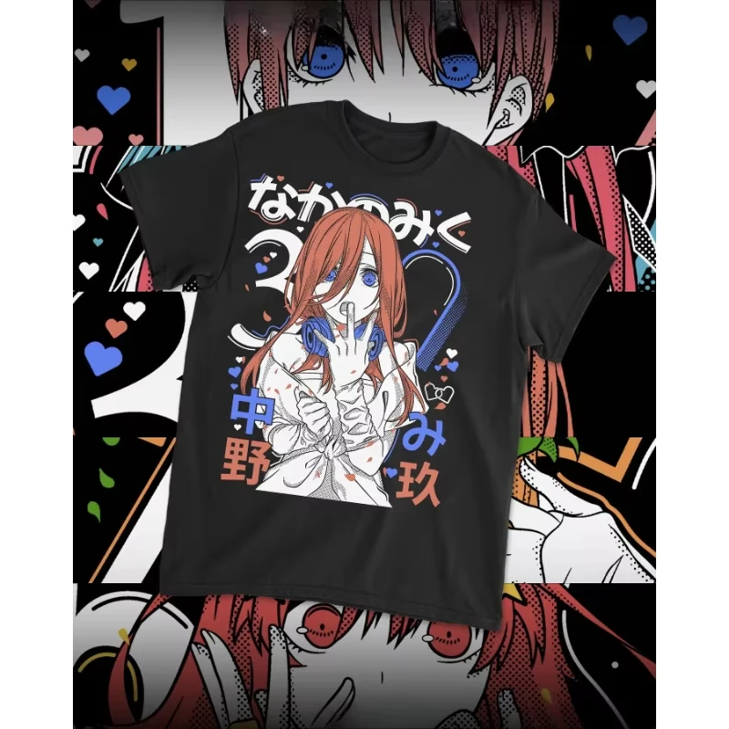 The Quintessential Quintuplets Ichika Nino Miku Yotsuba Itsuki Futaro Uesugi Anime T-shirt Vintage Graphic Harajuku Streetwear