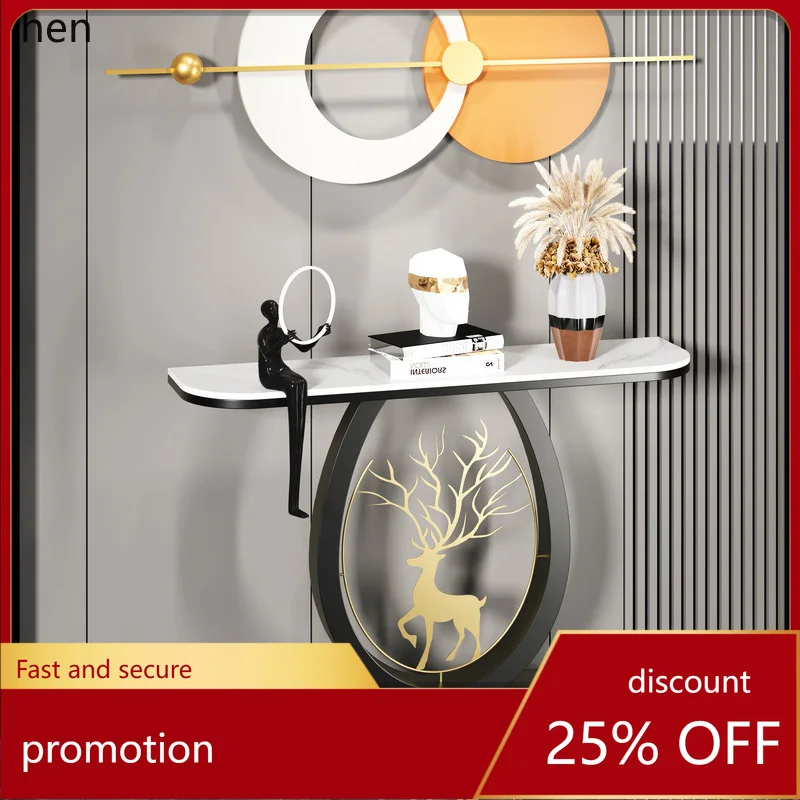 

HT corridor modern simple light luxury high-end front door entrance table decorative table art bar case entry