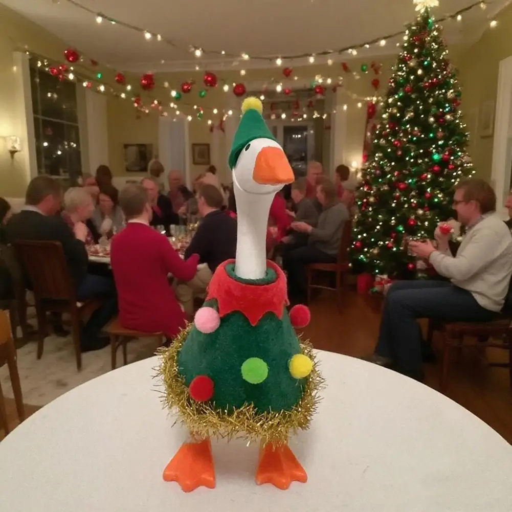 Tabletop Goose Outfit Goose Christmas Costume Festive Christmas Tree Goose Outfit for 7 Statue Holiday Desk Clothes for Seasonal