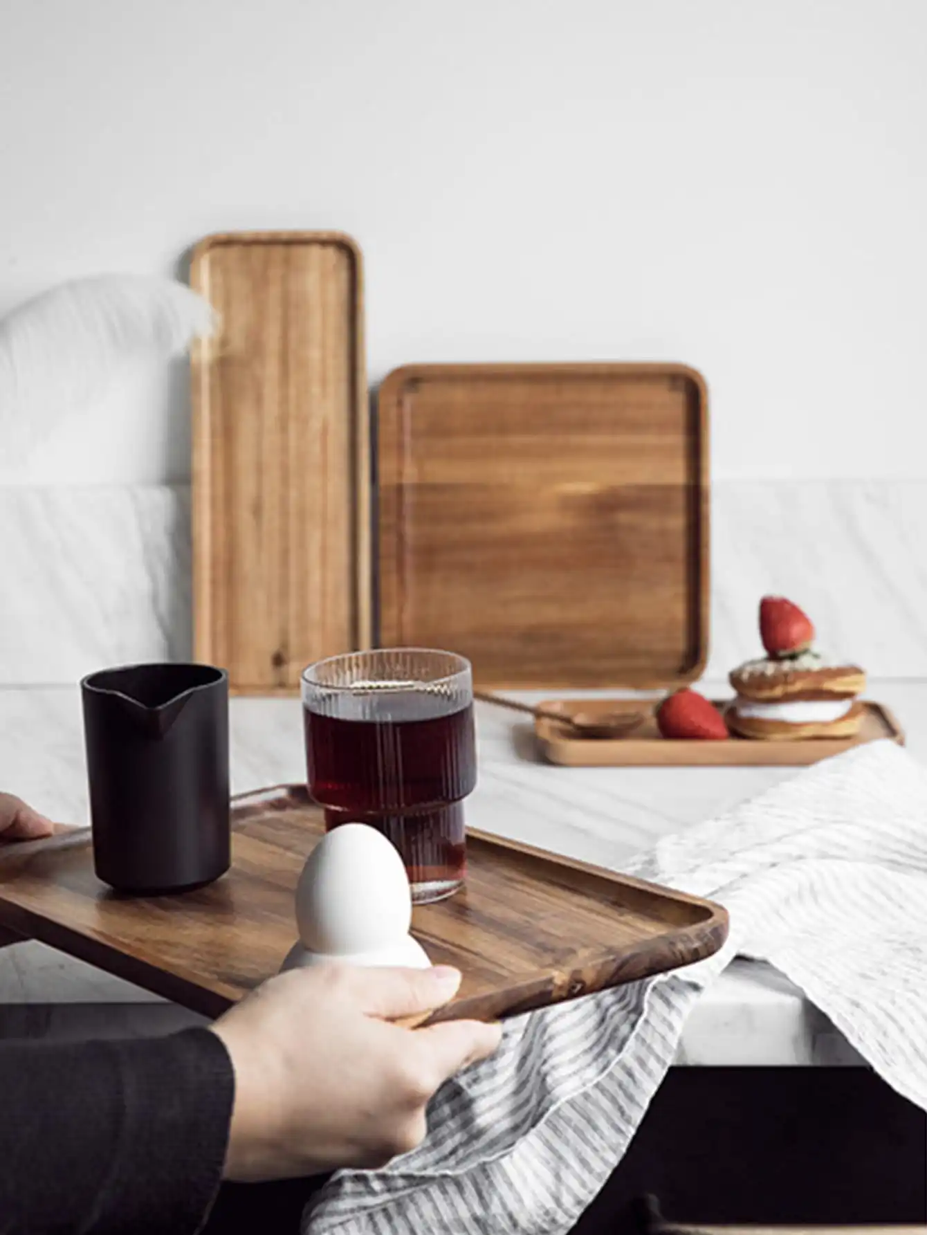 صواني مربعة خشبية من Leeseph للتقديم ، أطباق خشبية ، لوحة تقديم ، جبن ، فاتح الشهية ، طعام ، حلوى ، حفلة منزلية #6