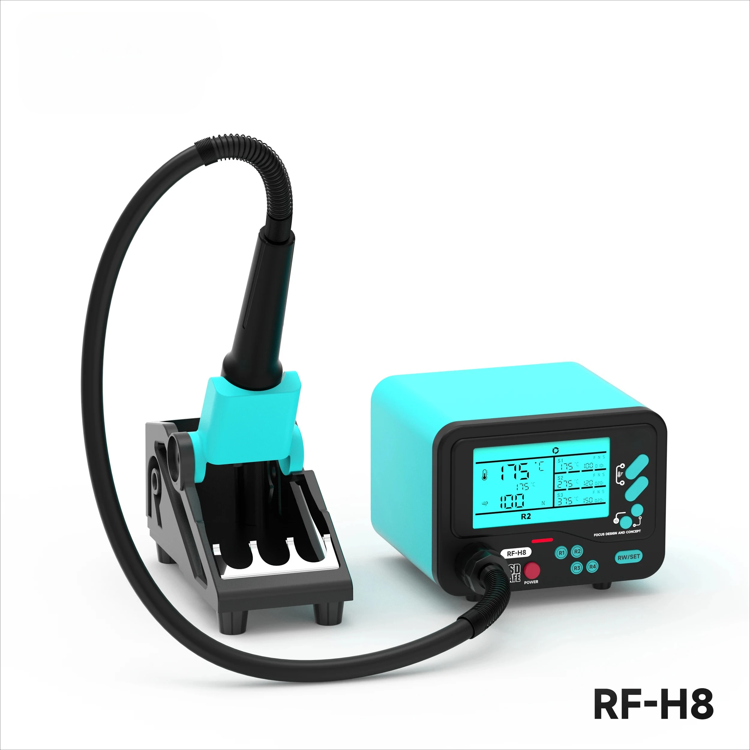 Hot Air Rework Station,Exclusive 4-Channel Memory,Freely Set 3-Stage Temperature Duration For Delicate Components