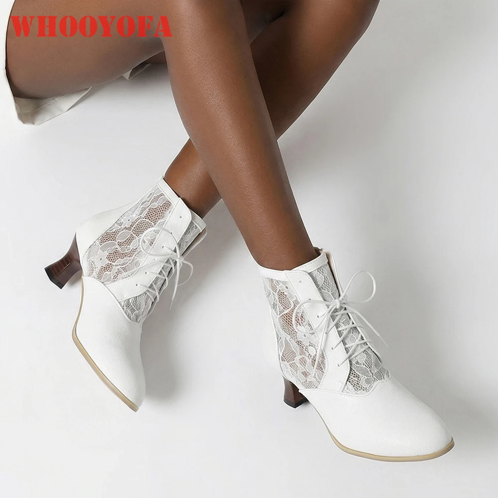 

2026 Spring Mature Ankle Booties for Women Non-Slip Sole Kitten Heel Wide Fit Lady Shoes Small Plus Size 12 32-50