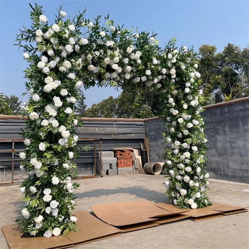 Custom green plant rose arch floral Western lawn wedding layout simulation hydrangea rose door wedding props home decoration