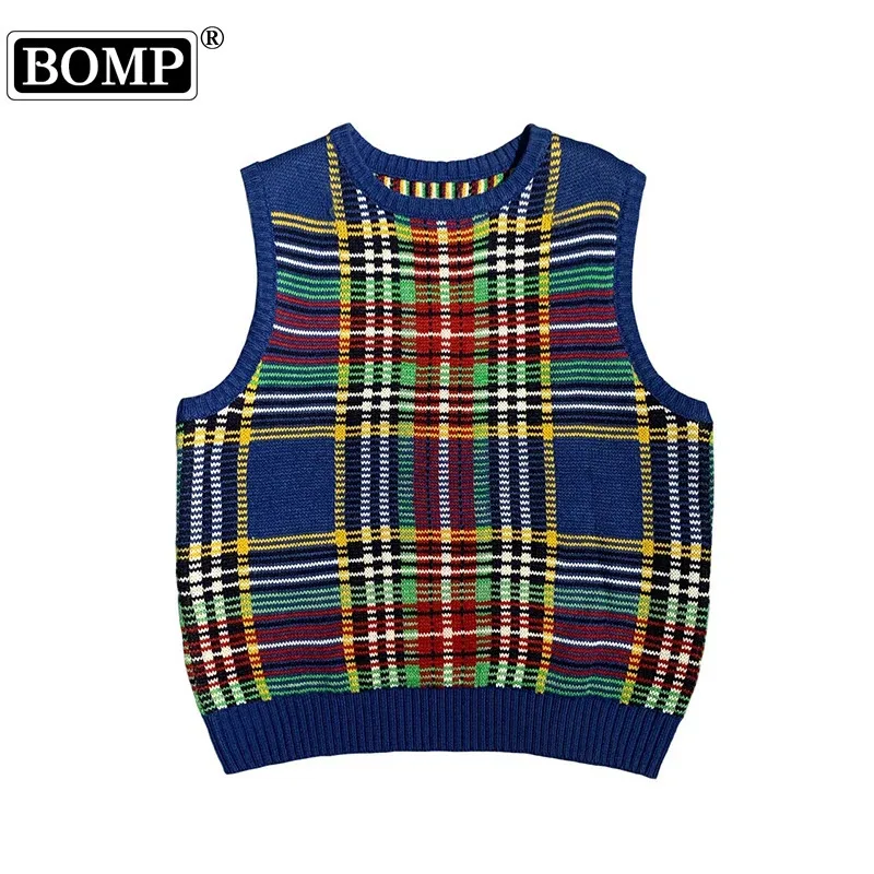 

[BOMP] Autumn Vintage Hirata Knitted Jacket Sleeveless Vest Sweater New Fashion