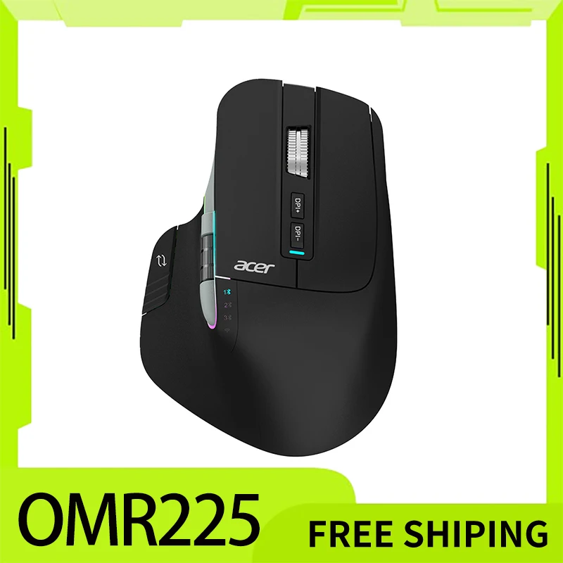 

Acer Omr225 Gamer Mouse 3mode Bluetooth Wireless Mouse Dual Scroll Ergonomic Mouse Custom Programming Gaming Mice Office Mouses