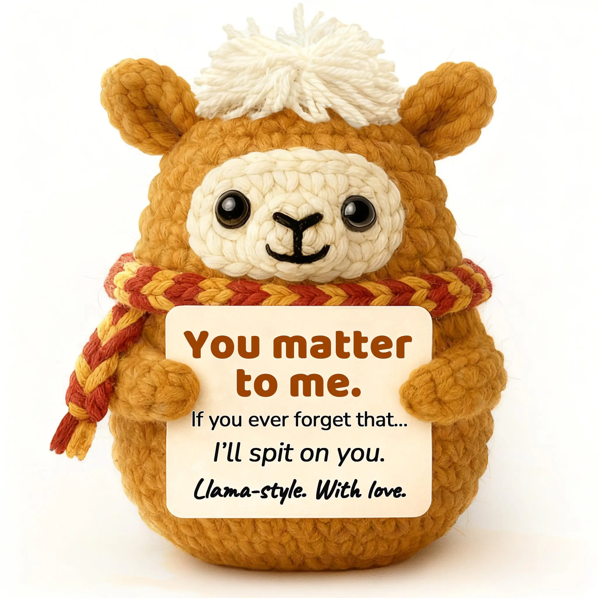 1 Piece of Positive Animal Crochet Alpaca Plush Toy, Fun and Cute Alpaca Birthday Gift, Romantic 
