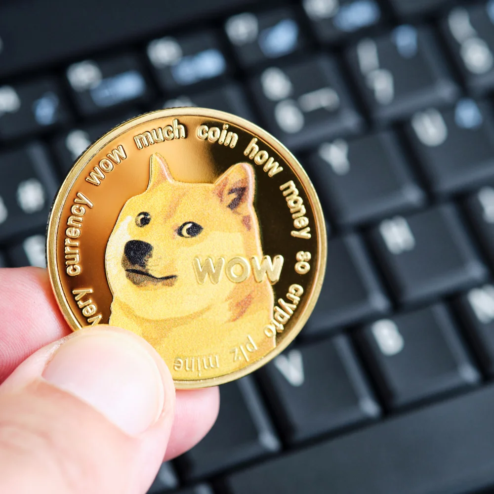 24K Gold Dogecoin Collectible Coin-Limited Mintage Meme Artwork NFT Gold Certificate,Physical Lucky Coin Crypto Gift Shiba Fans