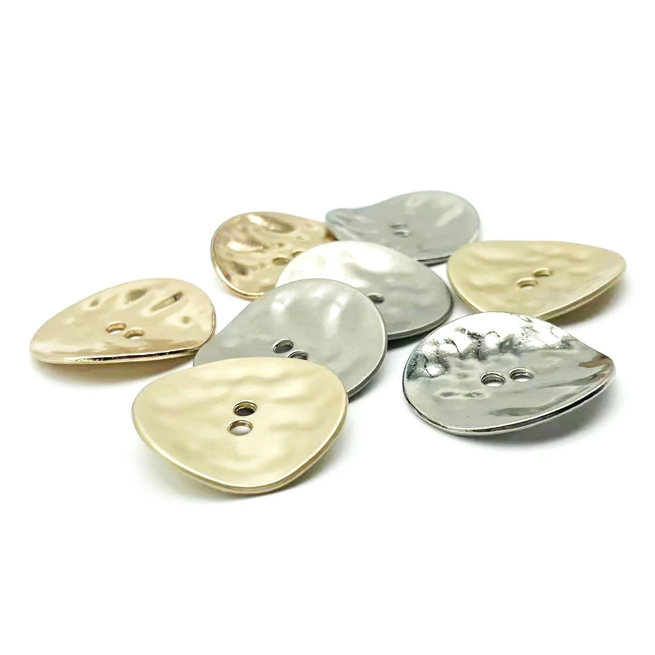12Pcs/lot 15-30mm Wholesale circular concave double eye metal button coat suit sweater shirt knitted button N634