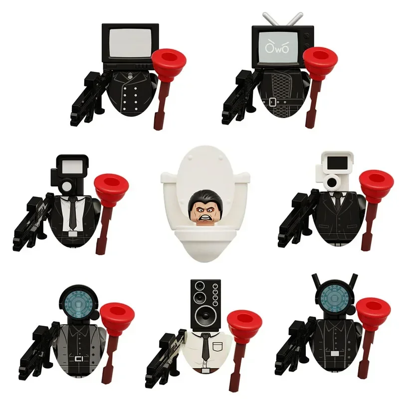 

KDL818 Speaker TV people Monitor Toilet Man Building block boy birthday toy