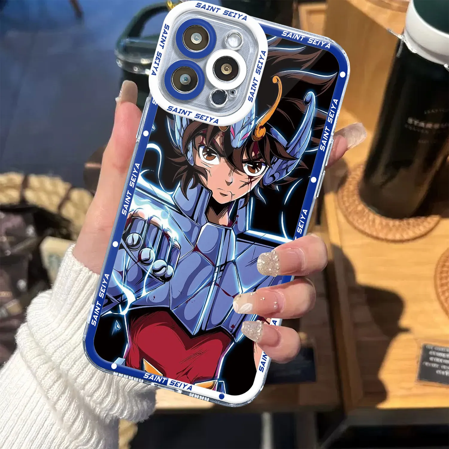 Saint Seiya Hyoga Shiryu Clear Case for iPhone 14 Pro Max 8 6 7 15 14Plus 11 12Pro SE 2022 XR XS 13 mini X XS Max Silicone Cover