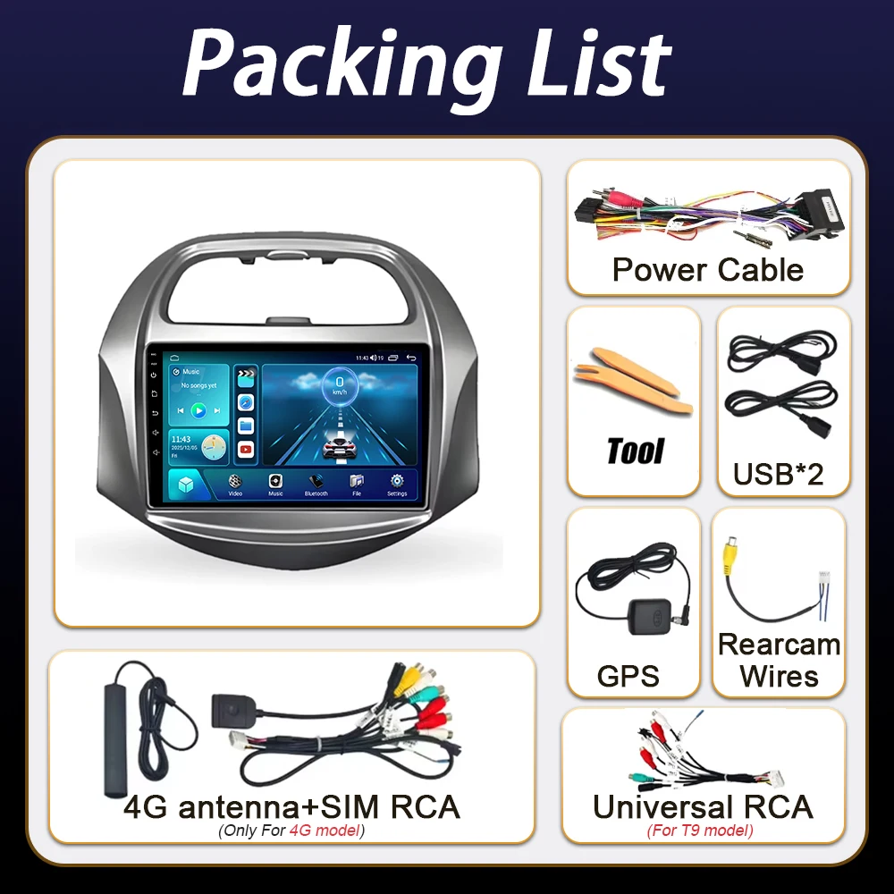 Android Carplay For CHEVROLET Spark Beat 2018 2019 2020 Car Radio Multimedia Player Stereo BT Navigation GPS 5G WIFI No 2din DVD