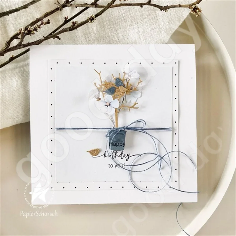 Butterfly Wreath Bird's Nest Small Tree Metal Cutting Dies for DIY Scrapbooking Handmade Greeting Card Album Decoration
