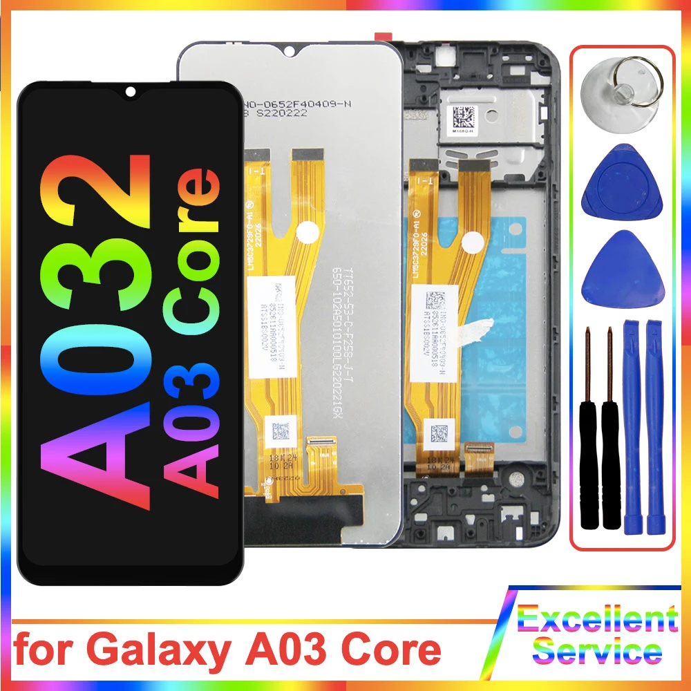 

A03 Core LCD for Samsung Galaxy A03 Core LCD Display Touch Screen Digitizer Assembly for Samsung A032 SM-A032F LCD With Frame