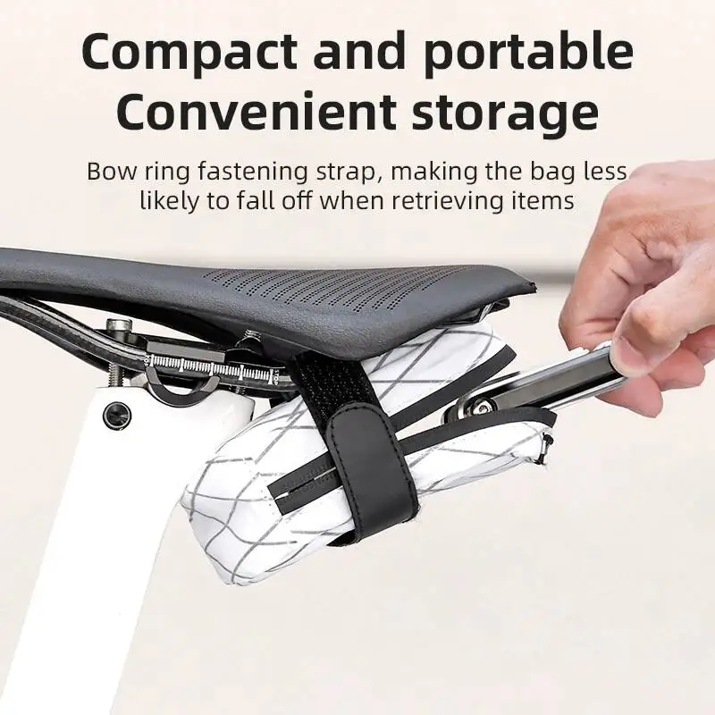 

ESLNF Waterproof Reflective Tail Velcro Quick Release Riding Bike Saddle Bag Bicycle Accessories