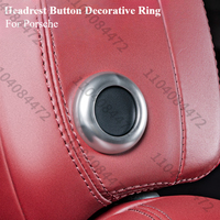 Car Accessories Seat Headrest Adjustment Button Loops Circles Frame Decoration Sticker Ring Cover Trim For Porsche Macan Cayenne