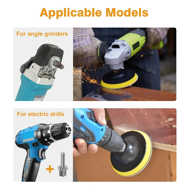 Discos de lijado para amoladora angular de 4 pulgadas, discos de papel de arena de 100 Uds con almohadilla de respaldo de gancho y bucle de 4 pulgadas y adaptador de taladro de 1/4 pulgadas