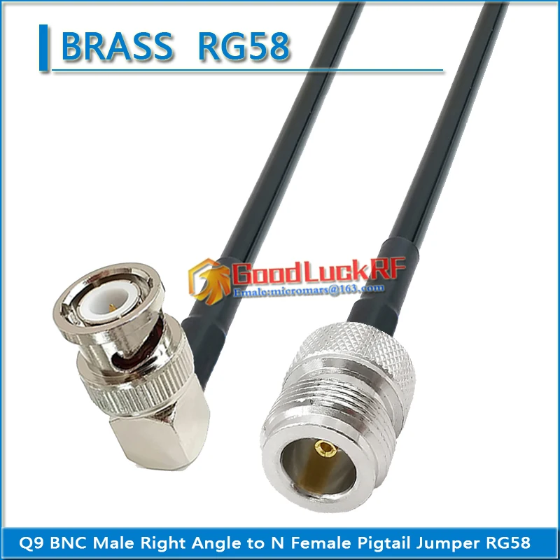 

Q9 BNC Male Right Angle 90 Degree to N Female jack Pigtail Jumper RG-58 RG58 3D-FB Extend cable 50 ohm RF Connector