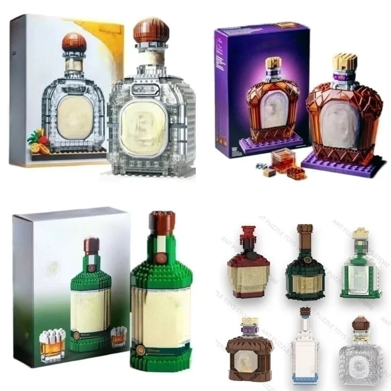 

New Building Blocks Toys,Whiskey Bottle,Assemble Construction Toys,Puzzle Toys,Home Decor,Holiday Gifts 14+y,10 Styles in Stock