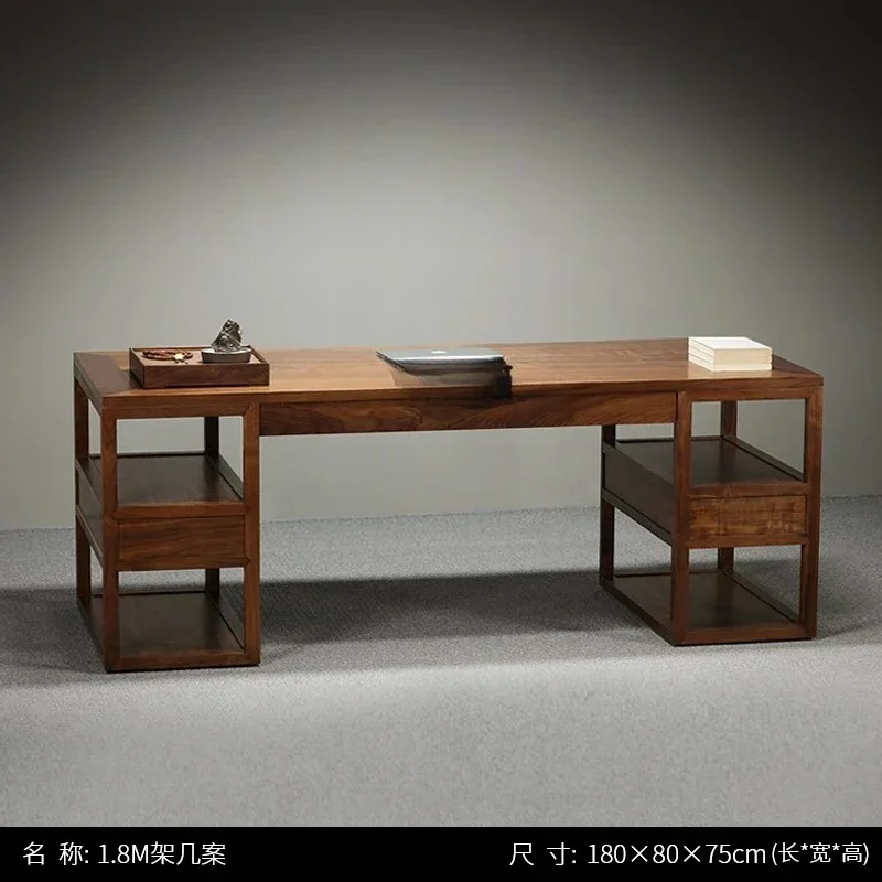 A New Chinese Style Black Walnut Solid Wood Calligraphy Table Home Study Desk Painting Table Calligraphy and Painting Table