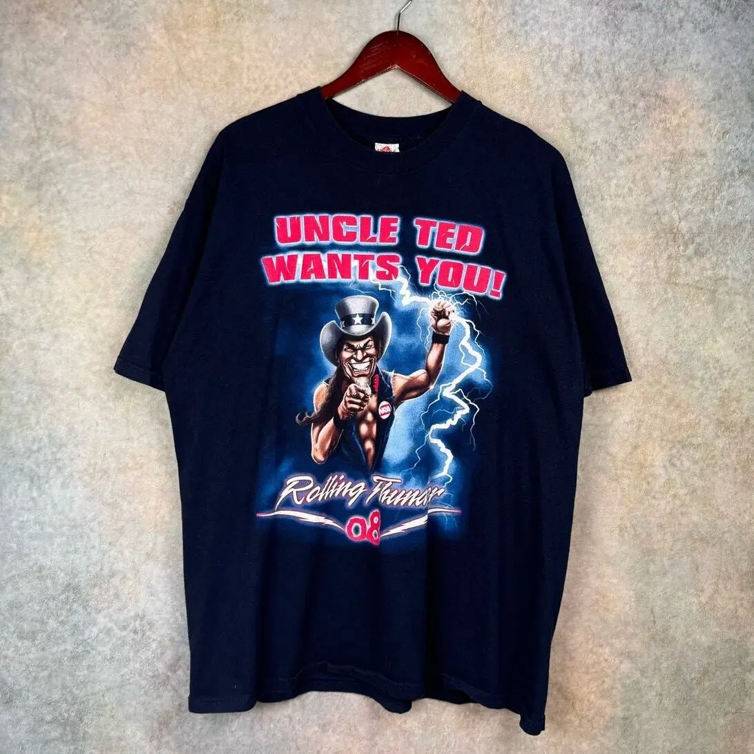 Футболка Y2K с молнией раскатывающейся молнией Sz XL 2008 дядя Тэд джент Тур нра США