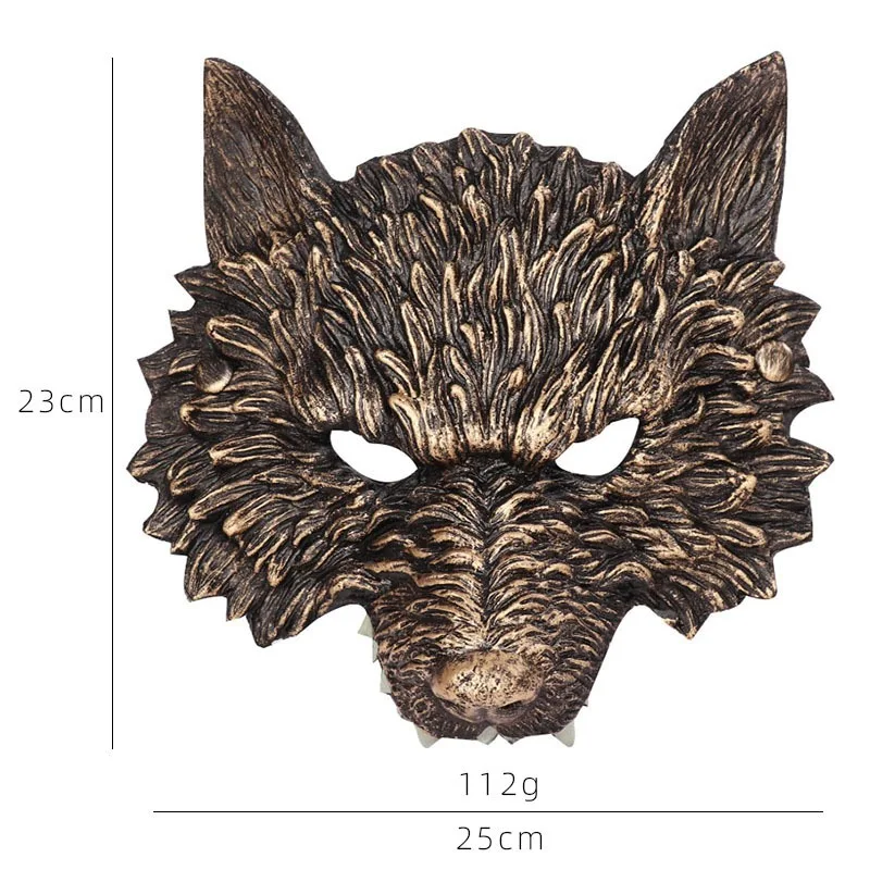 Déguisement de masque de loup d'or noir, masque de monstre d'horreur effrayant, costume d'Halloween, cosplay de fête de carnaval, Tim ade, choses étranges
