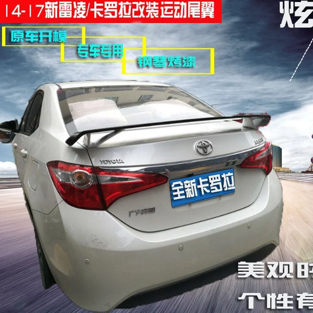 Black Spoiler Wing For Toyota Corolla 2014-2017 Spoiler Top Wings Black Lip Body Kit Splitter Trunk Trim Affix Stick